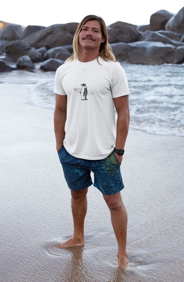 Penguin Surfer T-shirt Minimal Unisex Graphic Tee Cool Fun Humorous Creative Surfing Apparel Surf Summer Beachwear Novelty Gift - Etsy