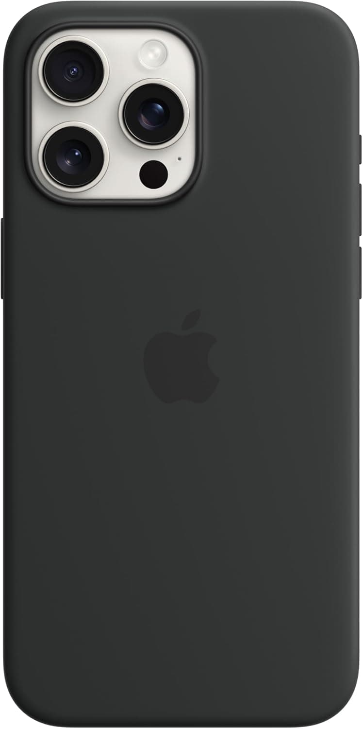 Apple iPhone 15 Pro Max Silicone Case with MagSafe - Black ​​​​​​​