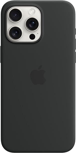 Apple iPhone 15 Pro Max Silicone Case with MagSafe - Black ​​​​​​​