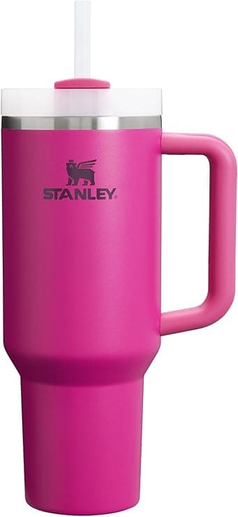 Stanley Quencher H2.0 Tumbler with Handle & Straw 40 oz | Twist On 3-Way Lid | Cupholder Compatible for Travel | Insulated Stainless Steel Cup | BPA-Free | Fuchsia