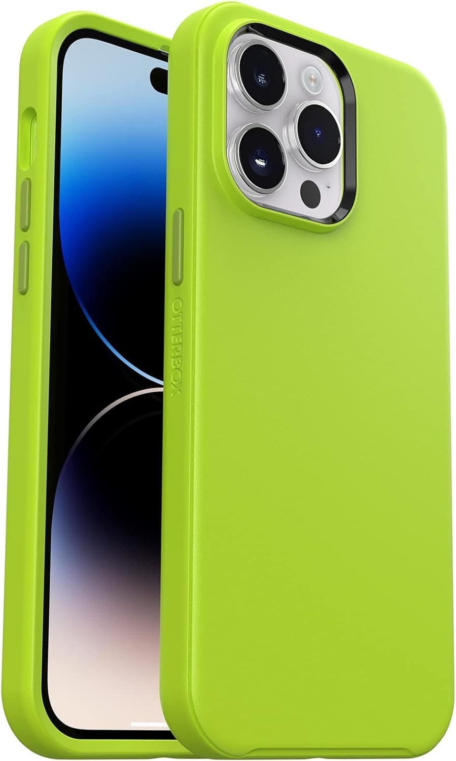 OtterBox iPhone 14 Pro Max Symmetry Series+ Case - Lime All Yours (Green), Ultra-Sleek, Snaps to MagSafe, Raised Edges Protect Camera & Screen