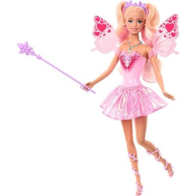 Barbie Fantasy Fairy 11&#34; Doll with Color Change Wings and Outfit