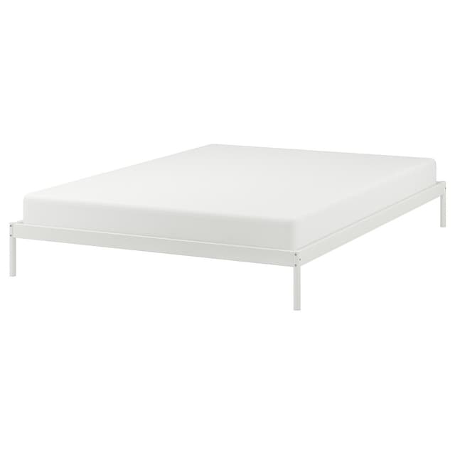 VEVELSTAD bed frame, white, King