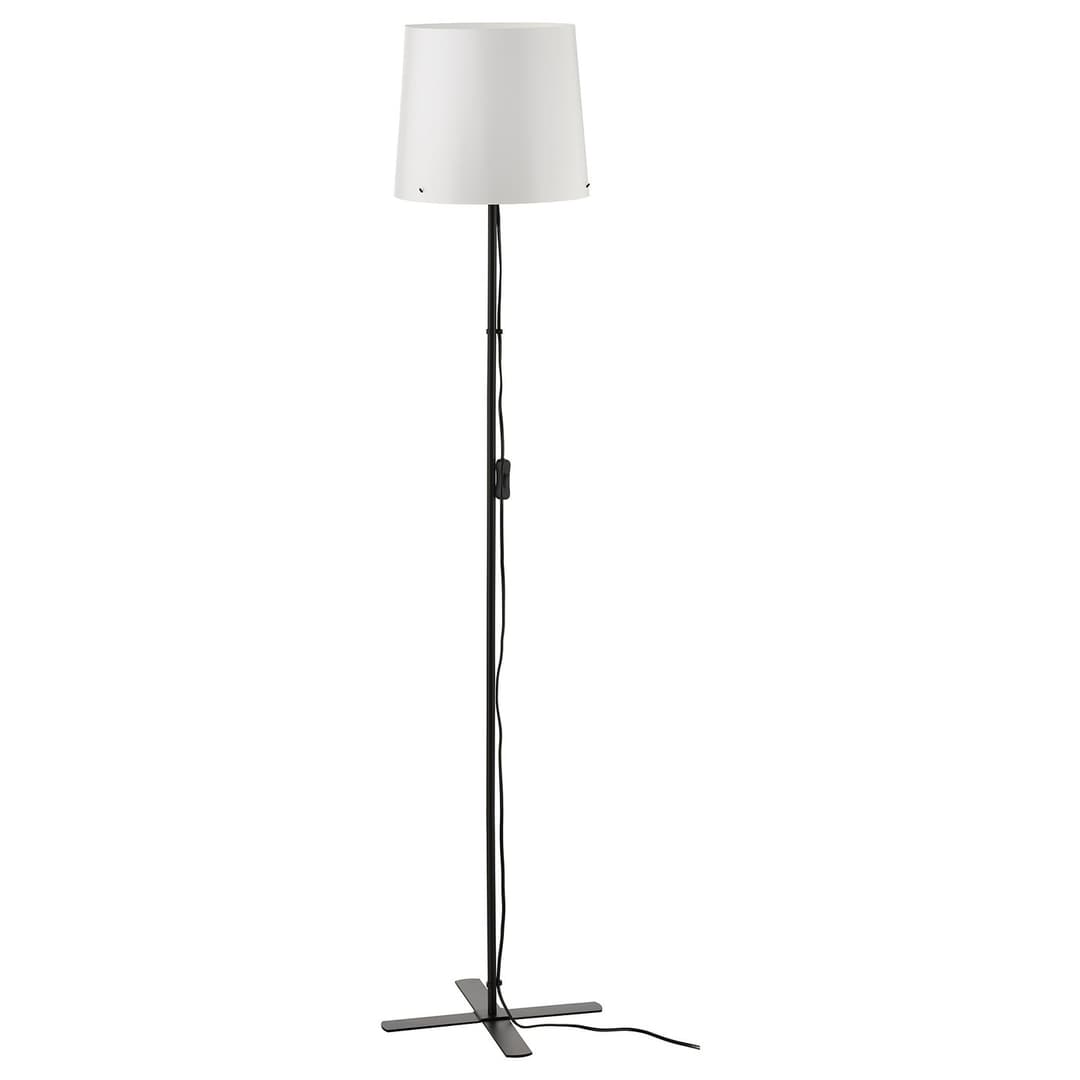 Floor lamp, black/white, 150 cm LED bulb E27 470 lumen