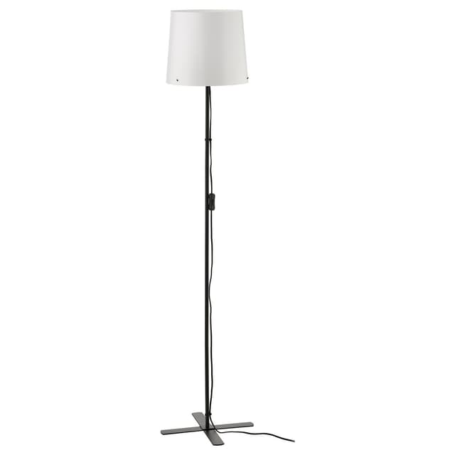 Floor lamp, black/white, 150 cm LED bulb E27 470 lumen