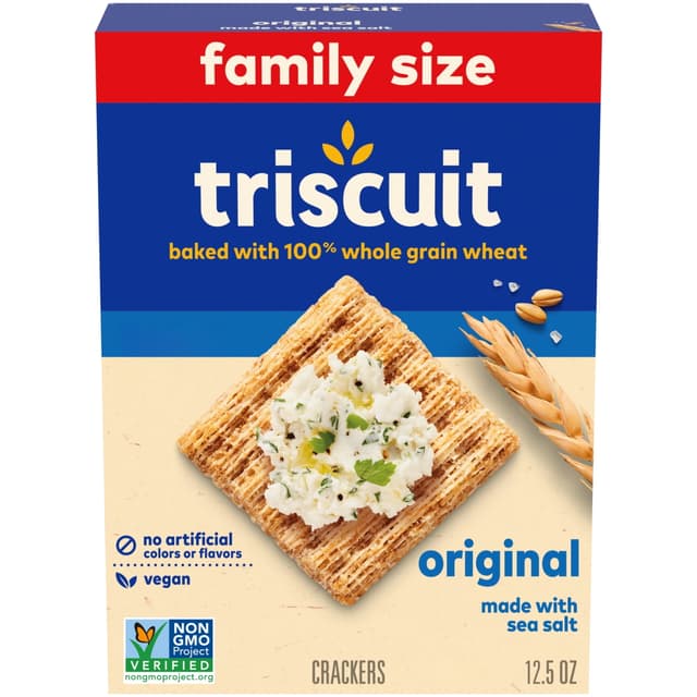Triscuit Original Whole Grain Wheat Crackers, Vegan Crackers, Healthy Snacks, School Snacks, 12.5 oz