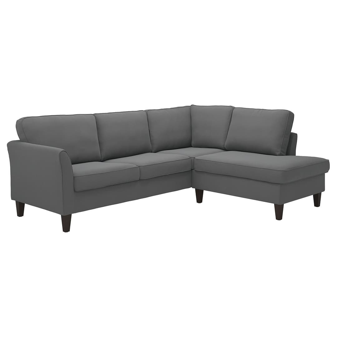 EKHOLMA corner sofa, 4-seat with open end, Hakebo dark gray