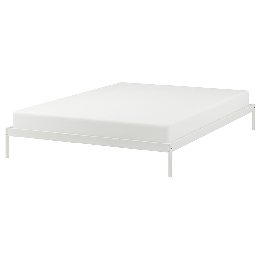 VEVELSTAD bed frame, white, King