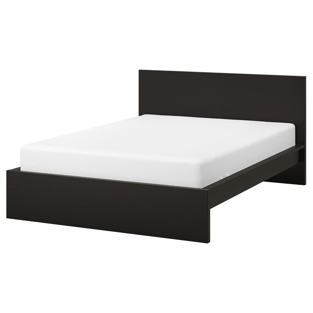 MALM bed frame, high, black-brown, 180x200 cm