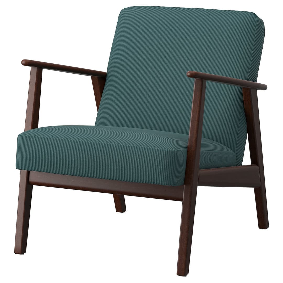 EKENÄSET armchair, Kelinge gray-turquoise