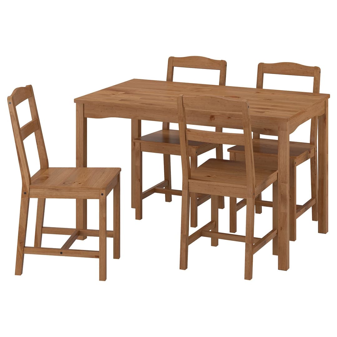 HÄGERNÄS table and 4 chairs, antique stain pine