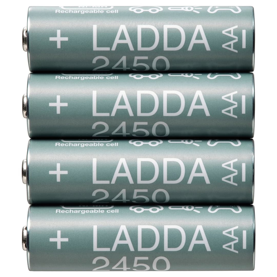LADDA rechargeable battery, HR06 AA 1.2V, 2450mAh