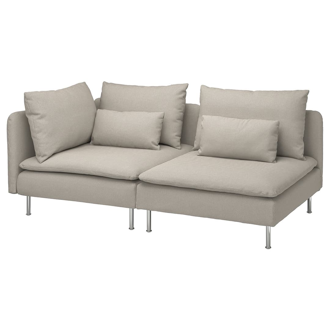 SÖDERHAMN sofa, with open end/Fridtuna light beige