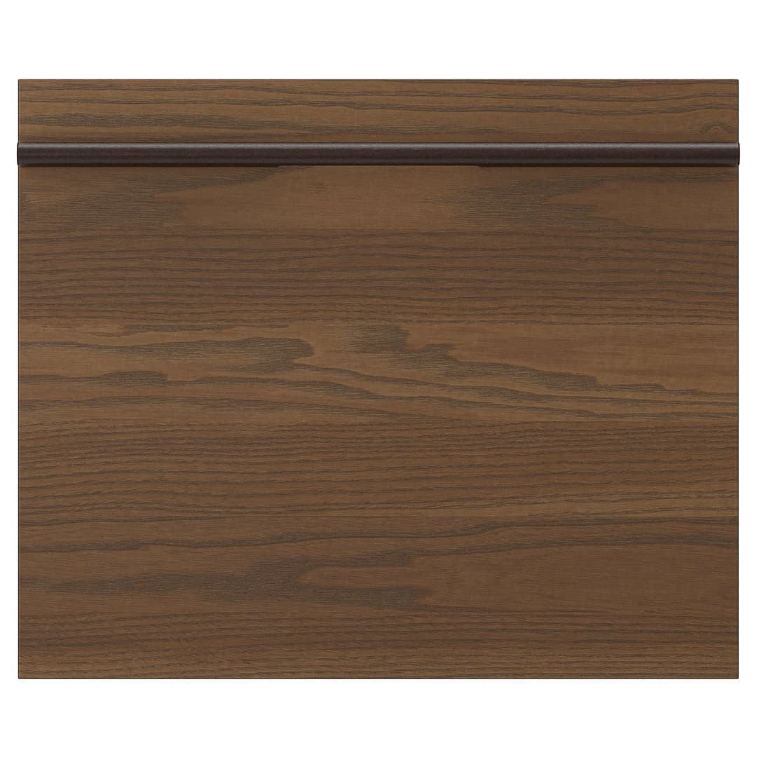 Drawer front, dark brown ash veneer, 18x15 "