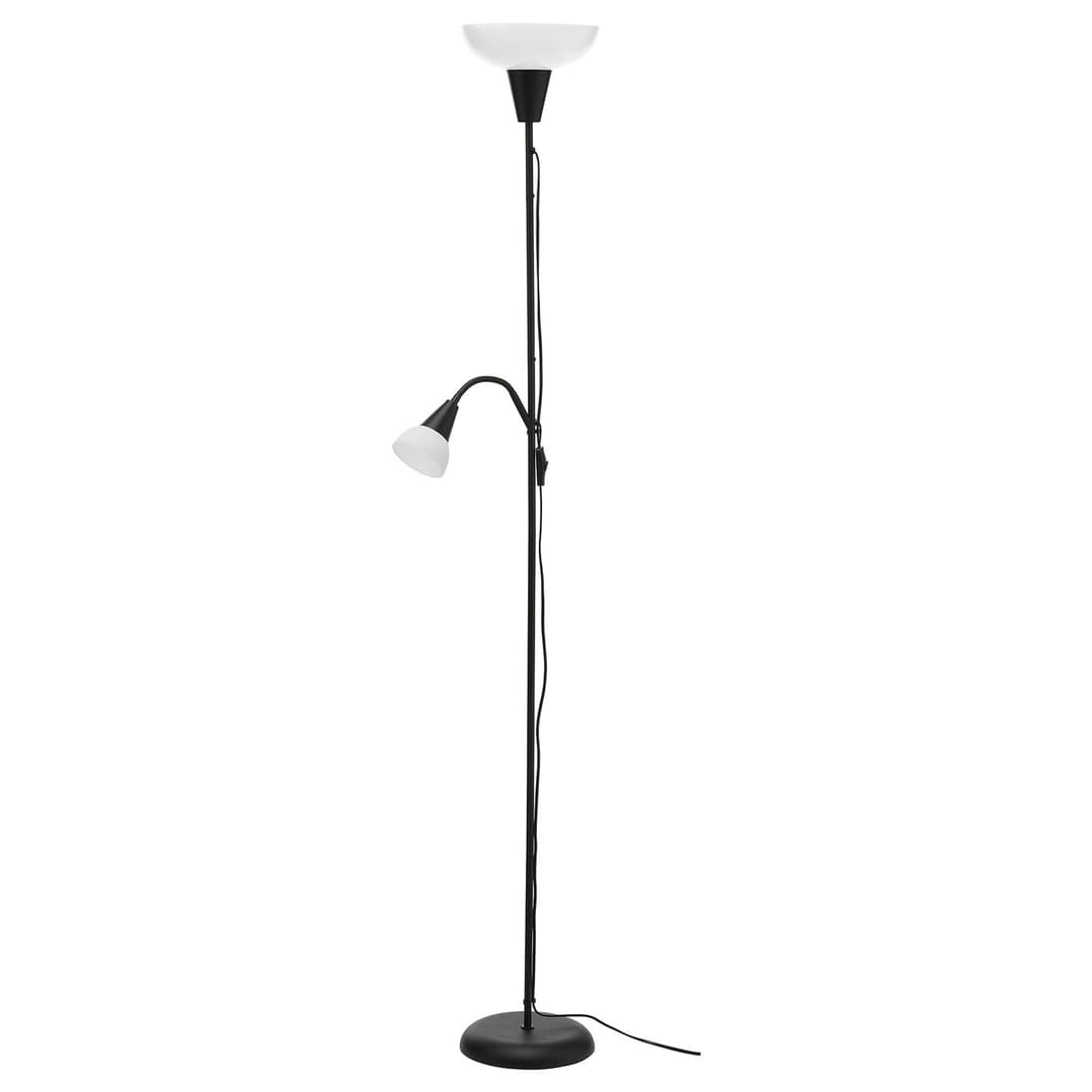 TÅGARP floor uplighter/reading lamp, black/white
