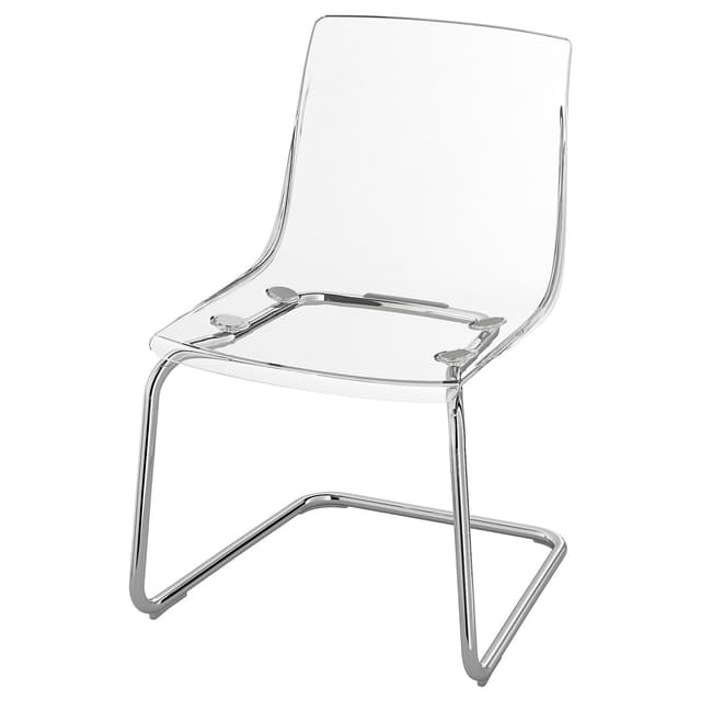 TOBIAS chair, clear/chrome plated